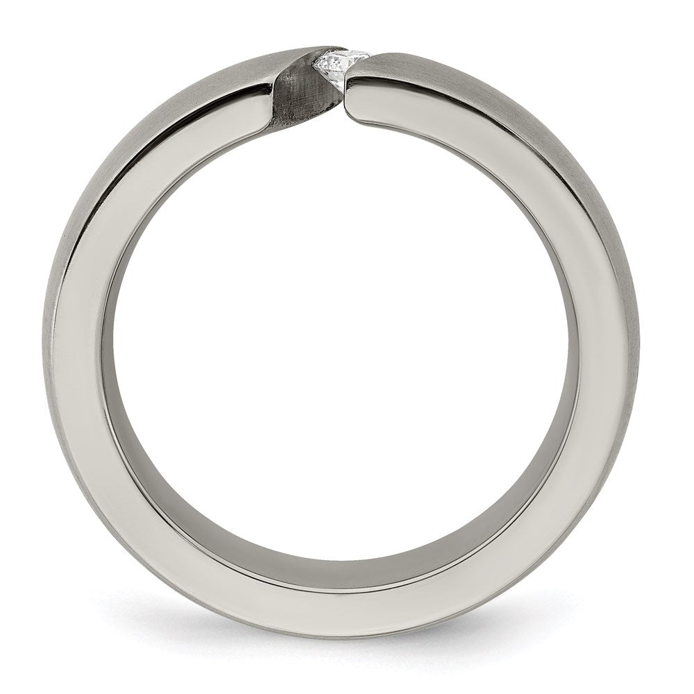 Edward Mirell Titanium Brushed .10ct Diamond 6mm Band