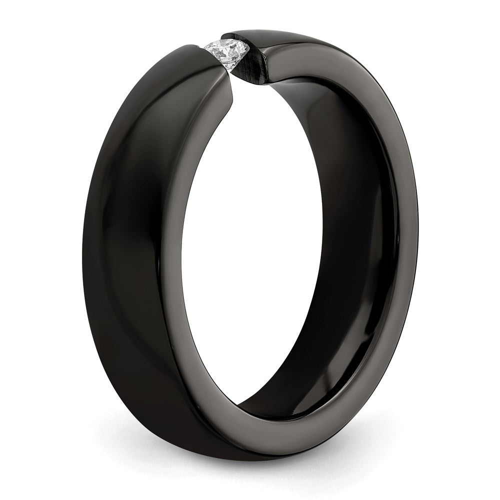 Edward Mirell Black Ti .10ct Diamond 6mm Band