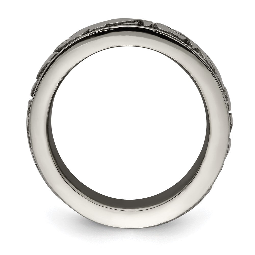 Edward Mirell Titanium Casted Abstract Design 7mm Band