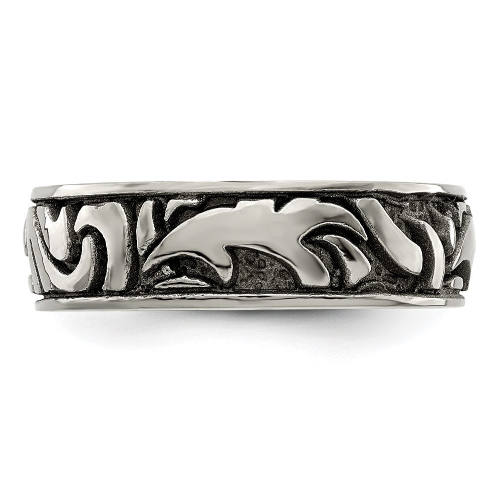 Edward Mirell Titanium Casted Abstract Design 7mm Band