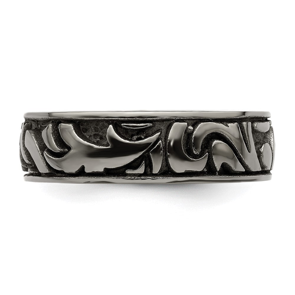 Edward Mirell Titanium Casted Abstract Design 7mm Band