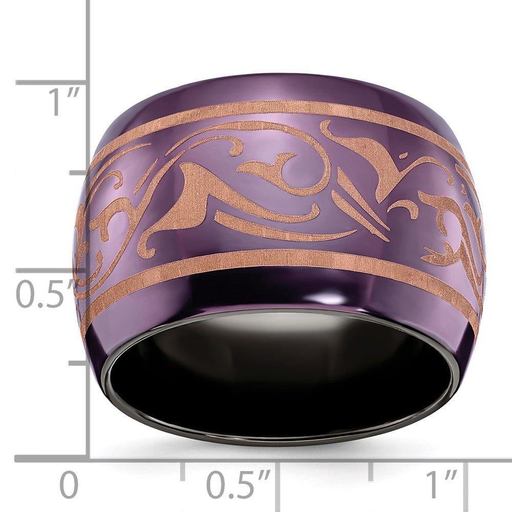 Edward Mirell Black Ti Domed Anodized Copper Color 16mm Band