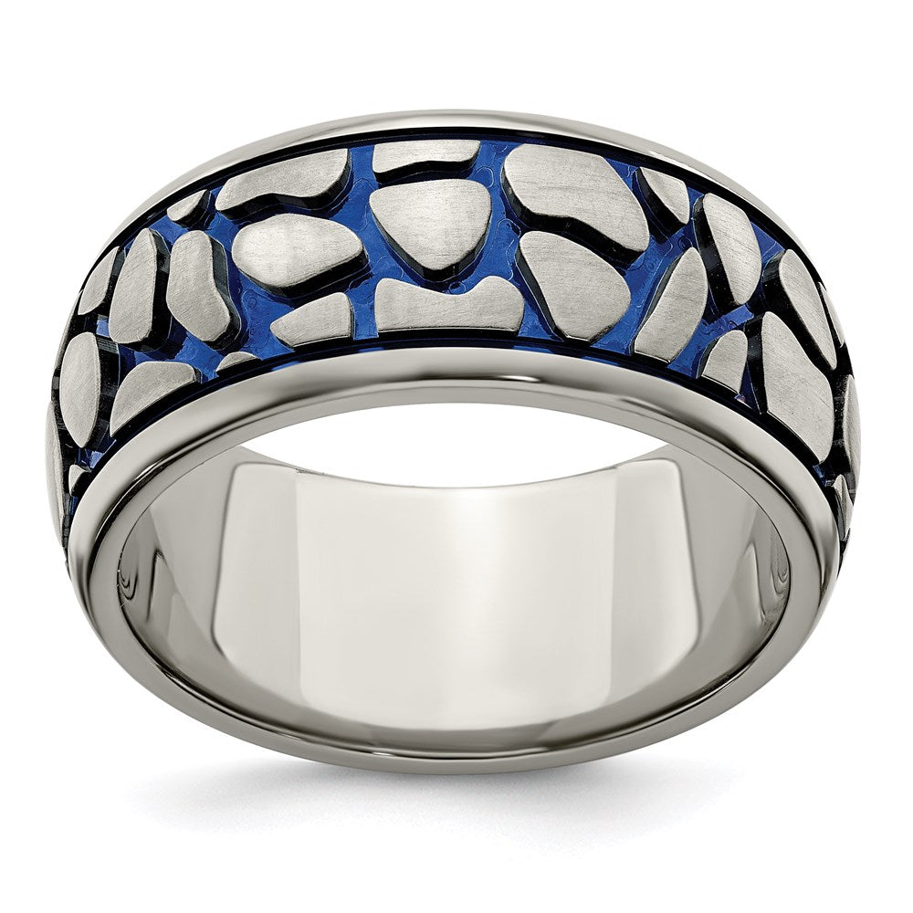 Edward Mirell Titanium Blue Anodized Brushed 10mm Band