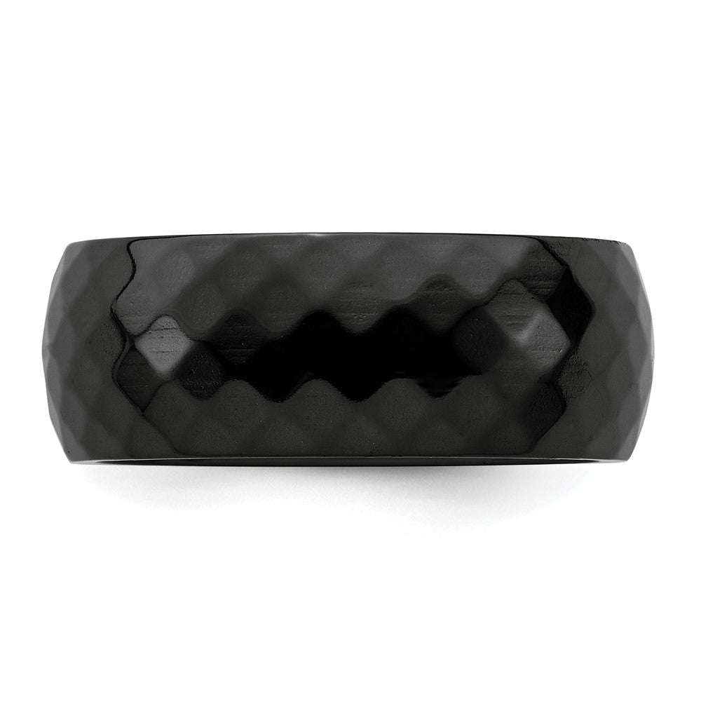Edward Mirell Black Ti Polished Faceted 9mm Band