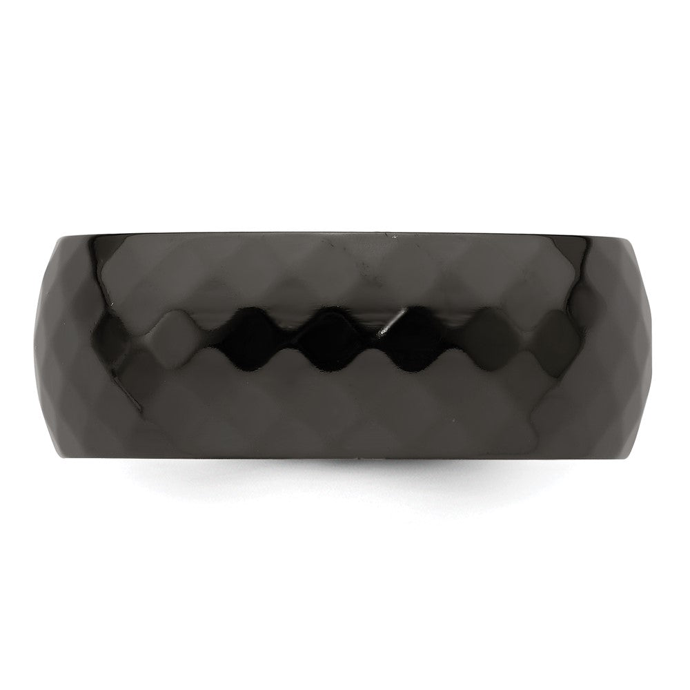 Edward Mirell Black Ti Polished Faceted 9mm Band