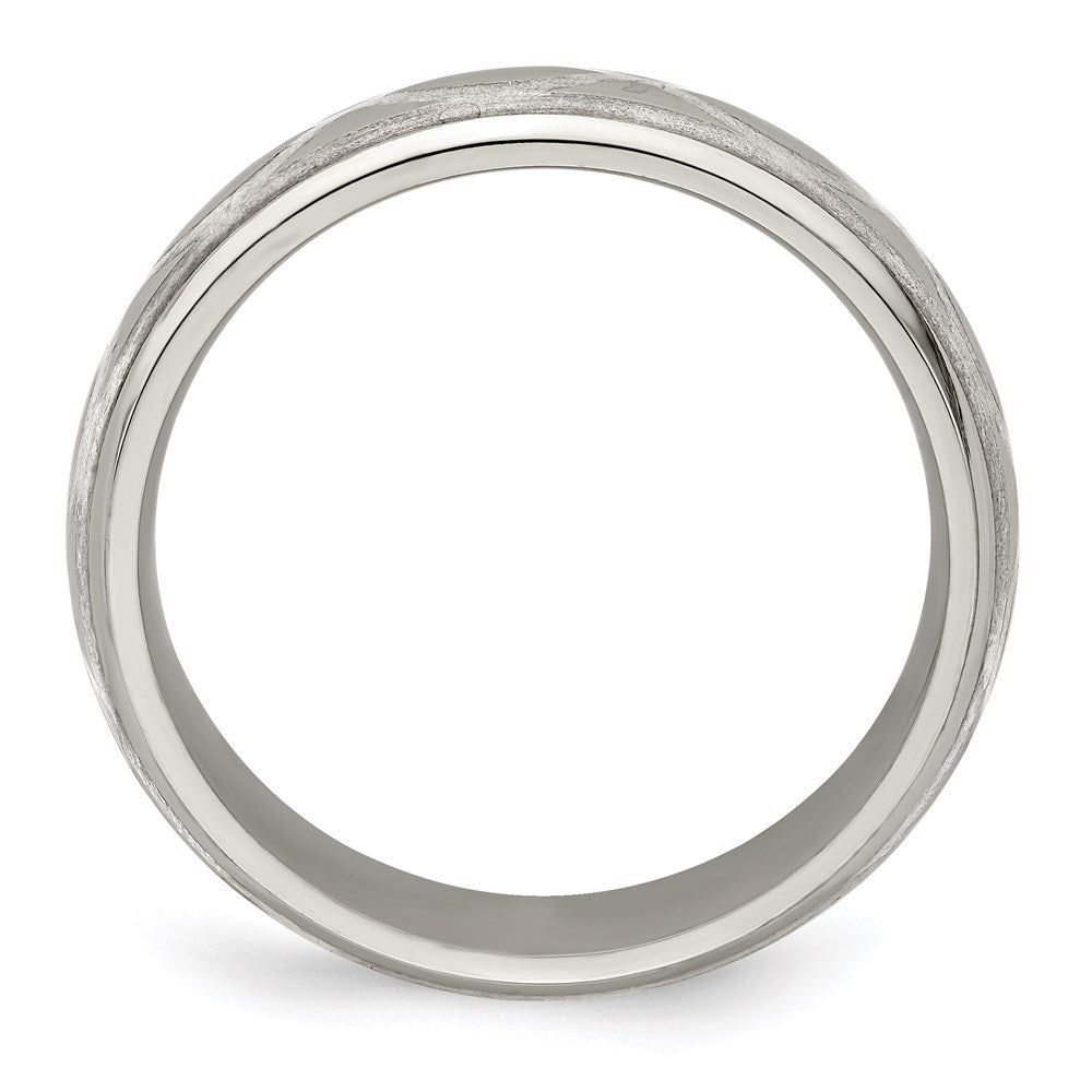 Edward Mirell Titanium & Sterling Silver Brushed & Polished Infinity Ring