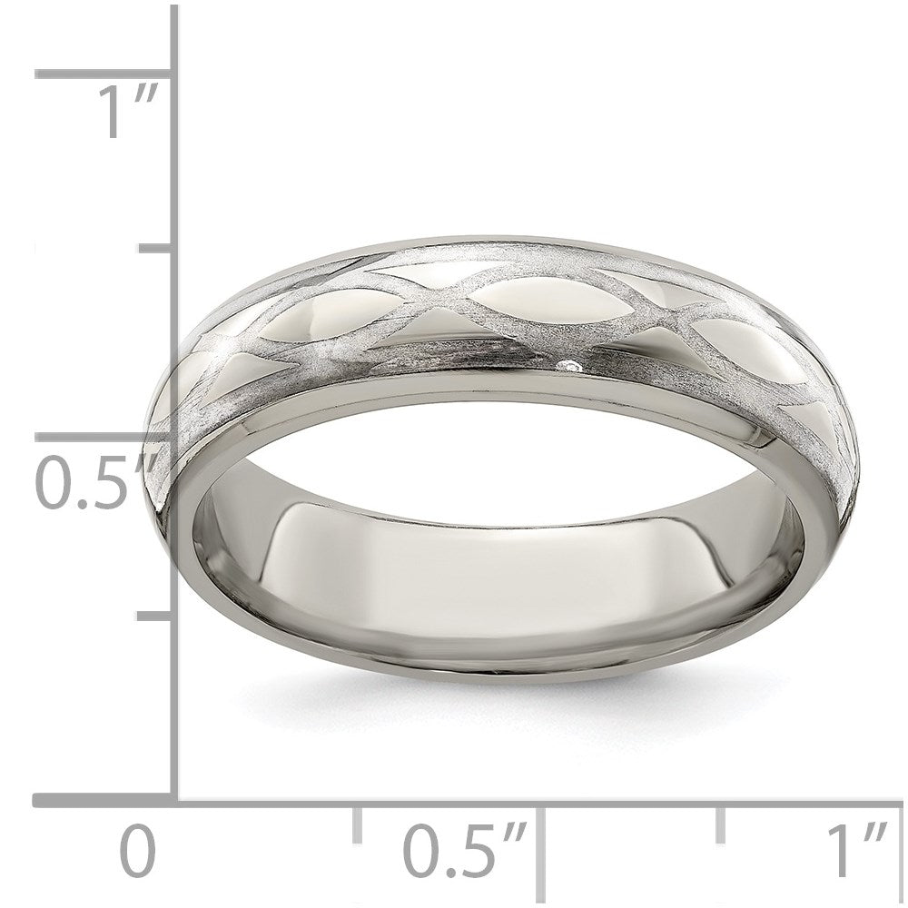 Edward Mirell Titanium & Sterling Silver Brushed & Polished Infinity Ring