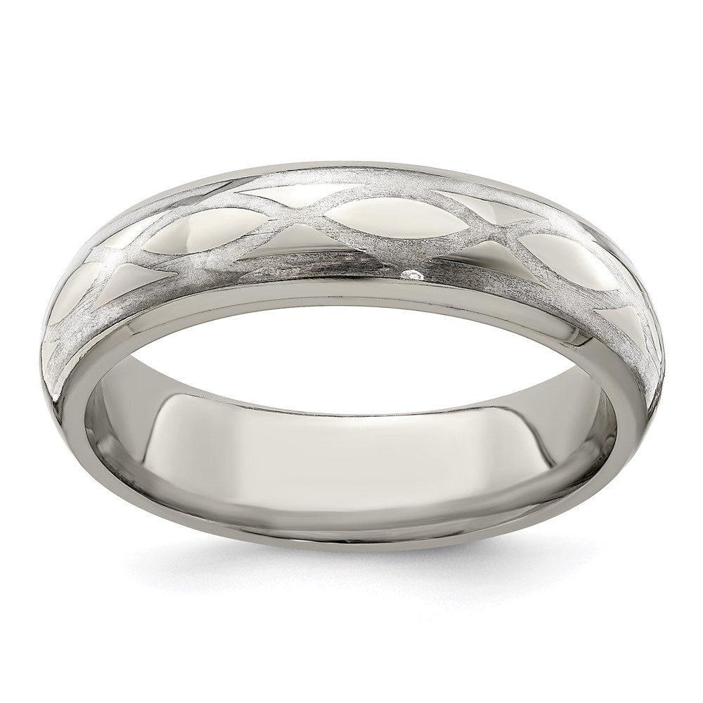Edward Mirell Titanium & Sterling Silver Brushed & Polished Infinity Ring