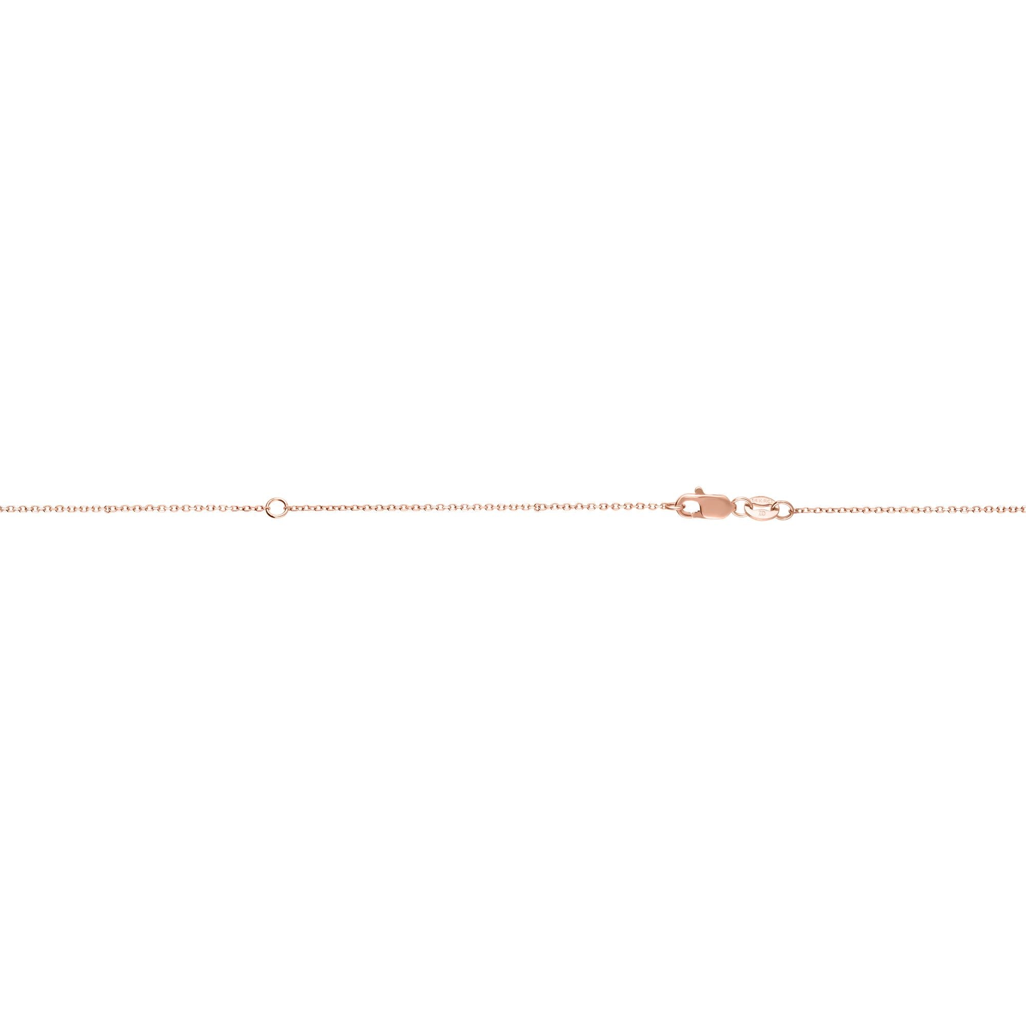 14K Rose Gold 0.87mm Extendable 18" Chain with Lobster Lock. Jump Ring at 16 inches.