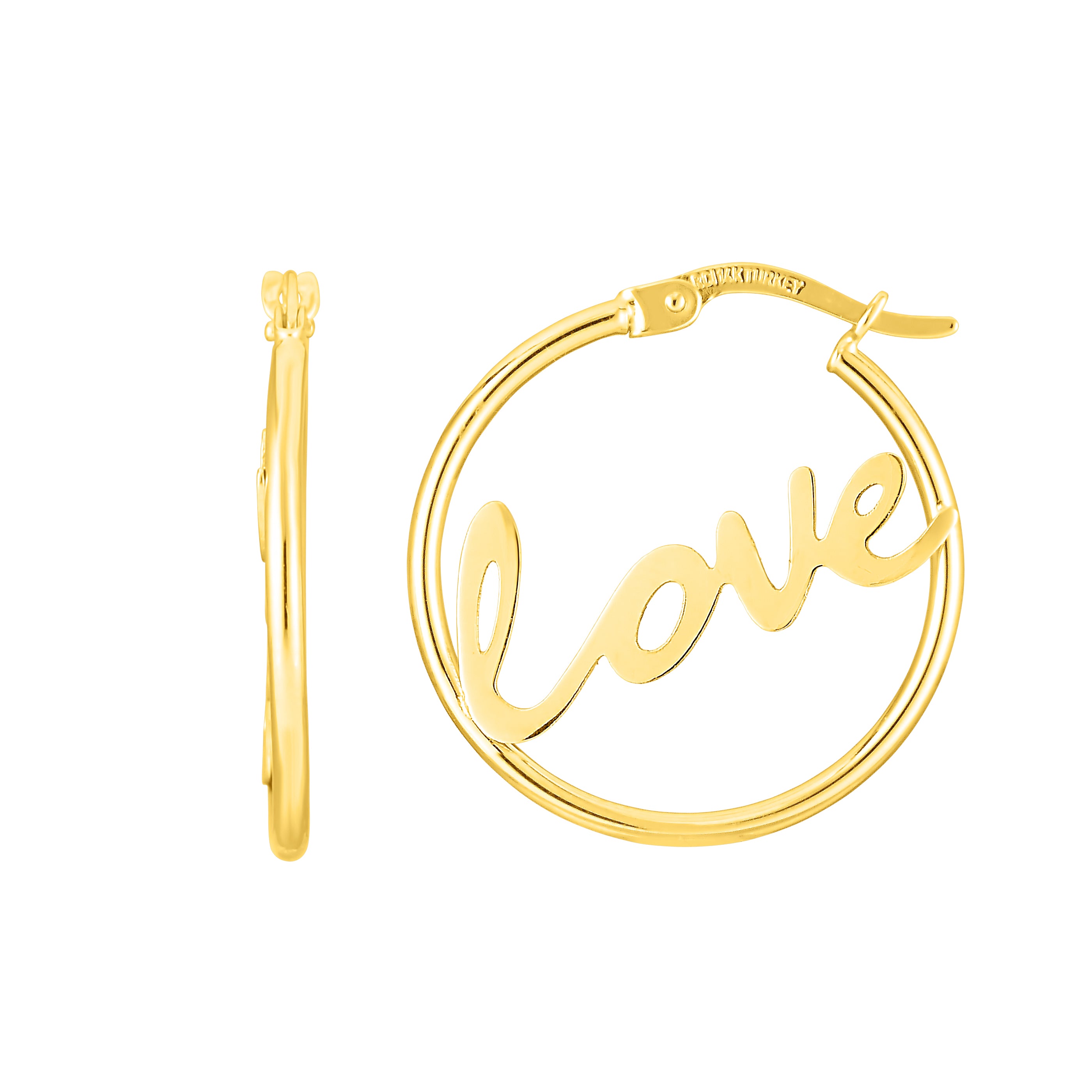 14K Yellow Gold Polished Love Hoop