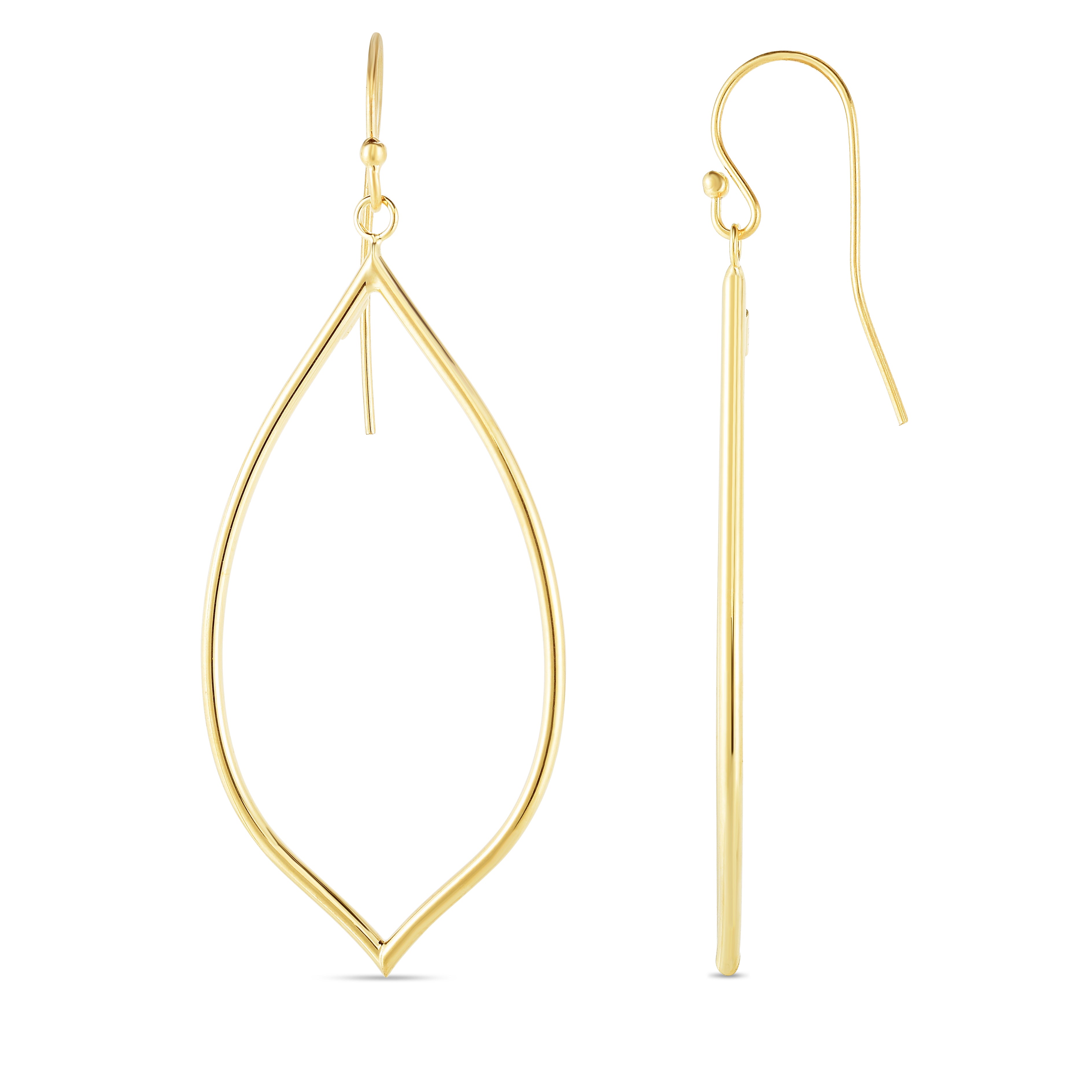 14K Yellow Gold Polished Dangle Earring