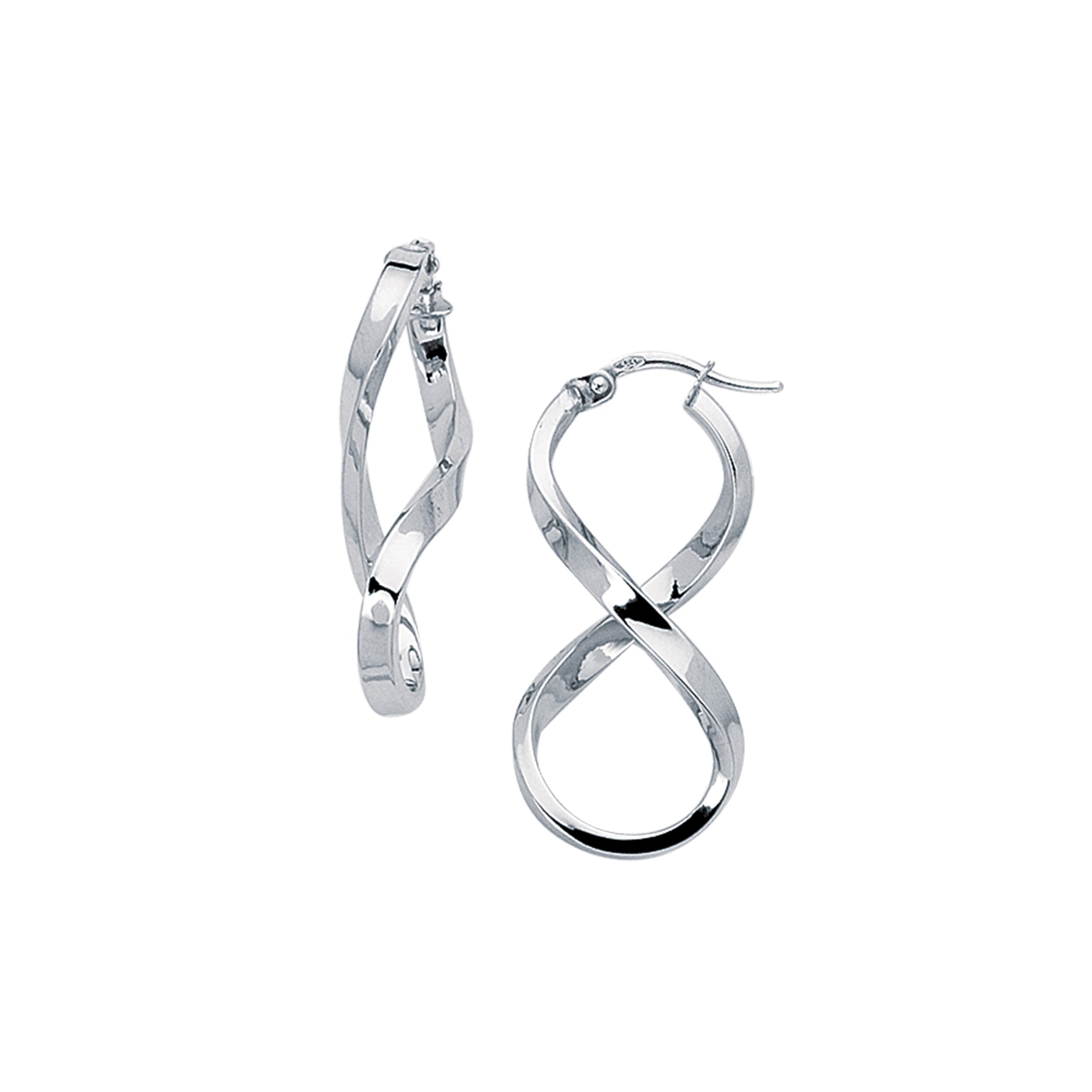 14K White Gold Infinity Freeform Earring