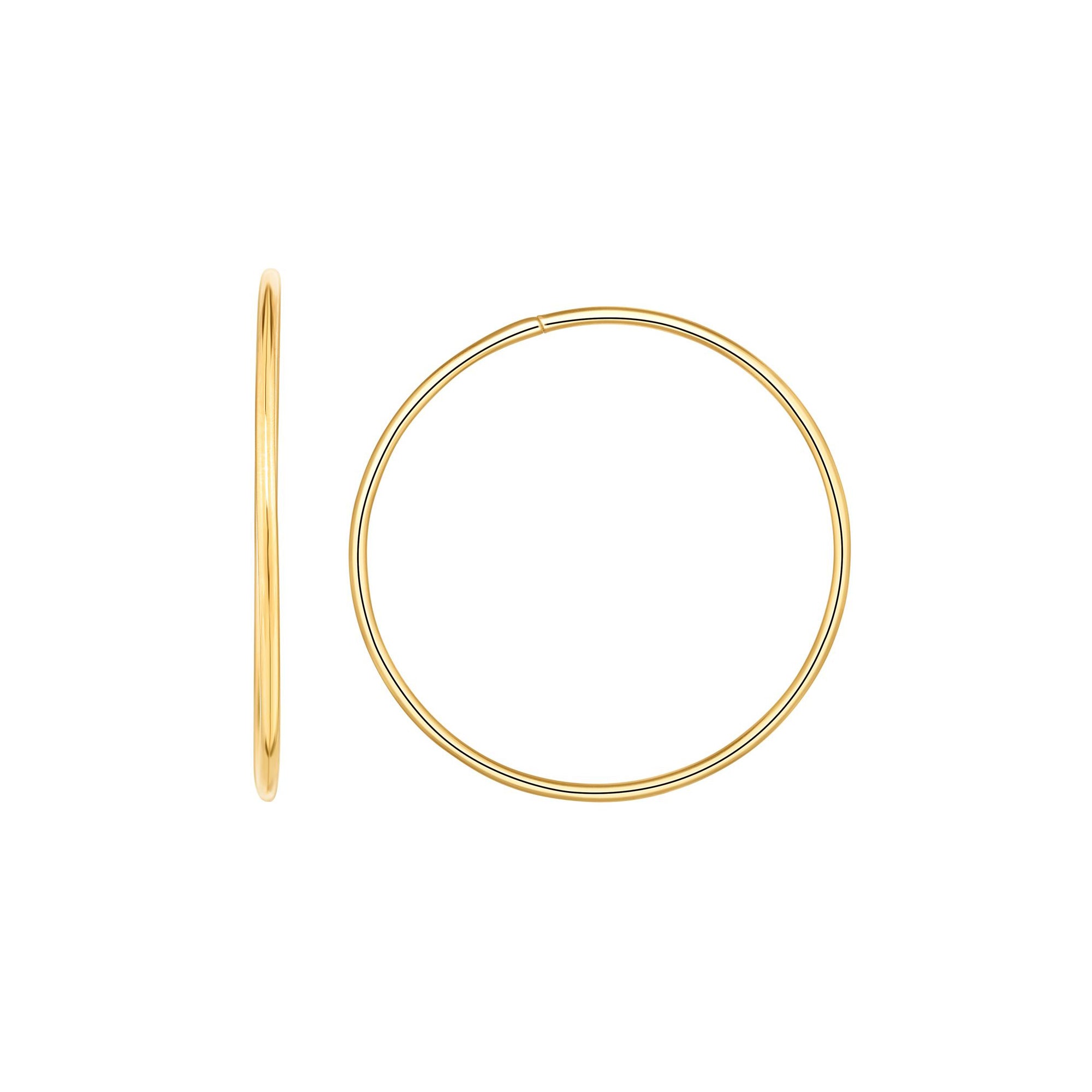 14K Yellow Gold 1.2X30Mm Endless Hoop Earring