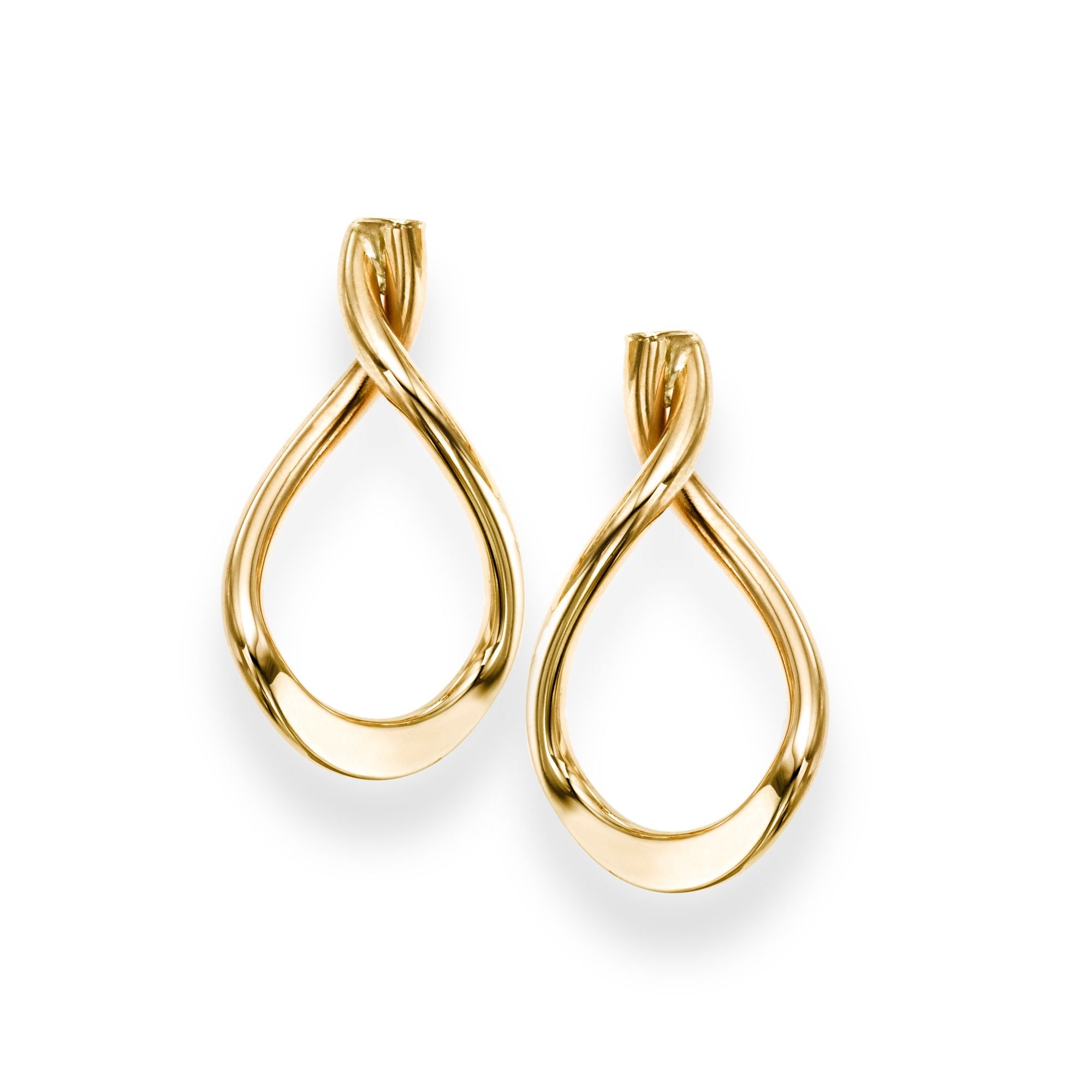 14K Yellow Gold Drop Freeform Earring