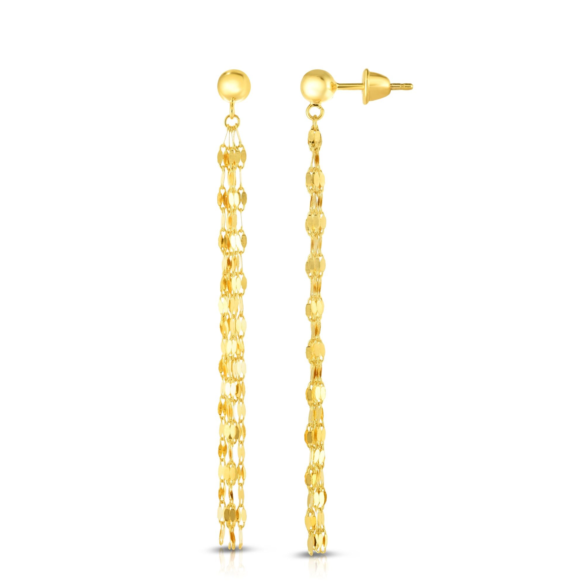 14K Yellow Gold Shoulder Duster Earring
