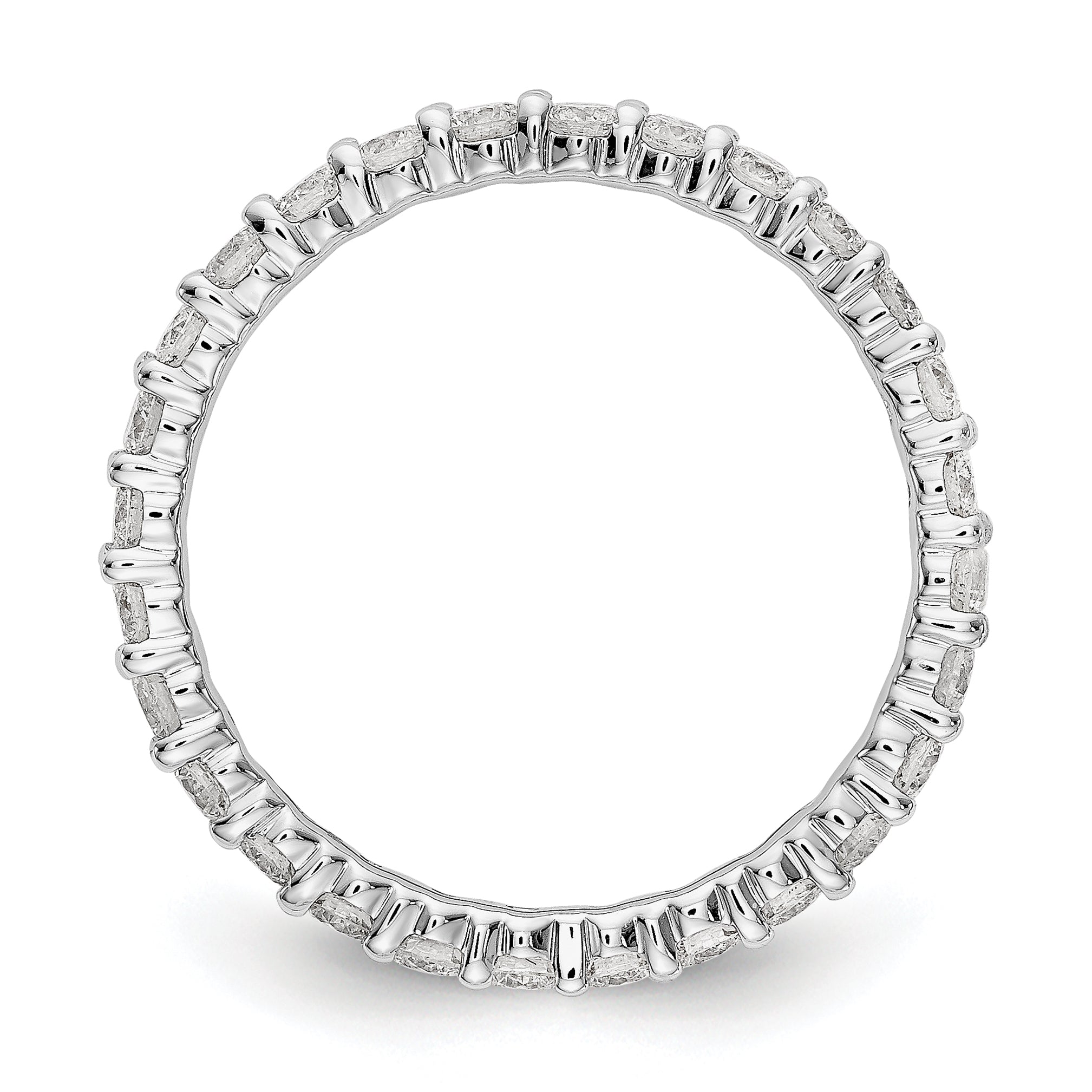14k White Gold 1 carat Lab Grown Diamond VS/SI+ G+ Complete Size 8.5 Shared Prong Eternity Band