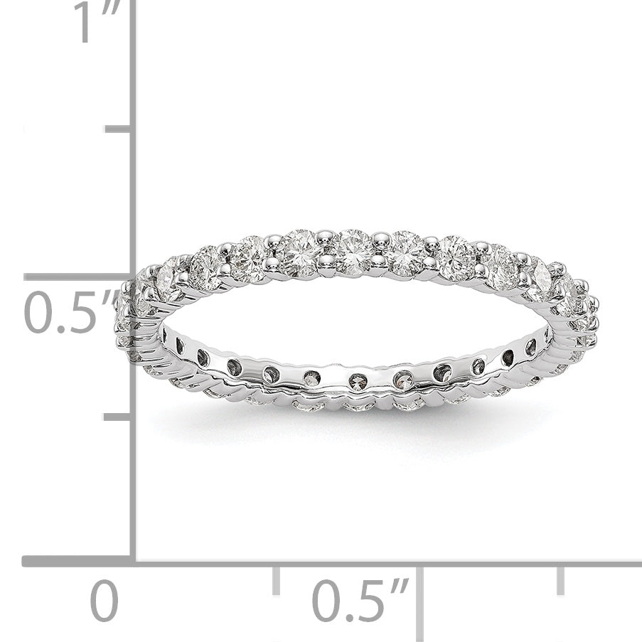 14k White Gold 1 carat Lab Grown Diamond VS/SI+ G+ Complete Size 4 Shared Prong Eternity Band