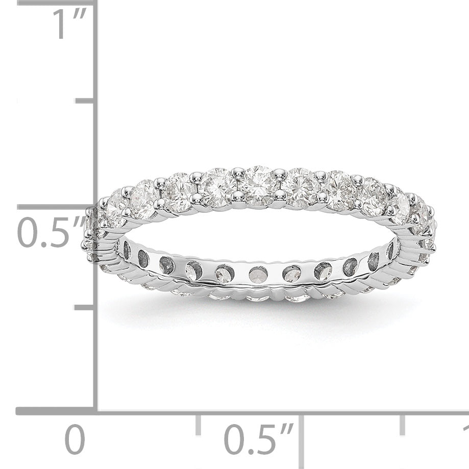 14k White Gold 1 1/2 carat Lab Grown Diamond VS/SI+ G+ Complete Size 5.5 Shared Prong Eternity Band