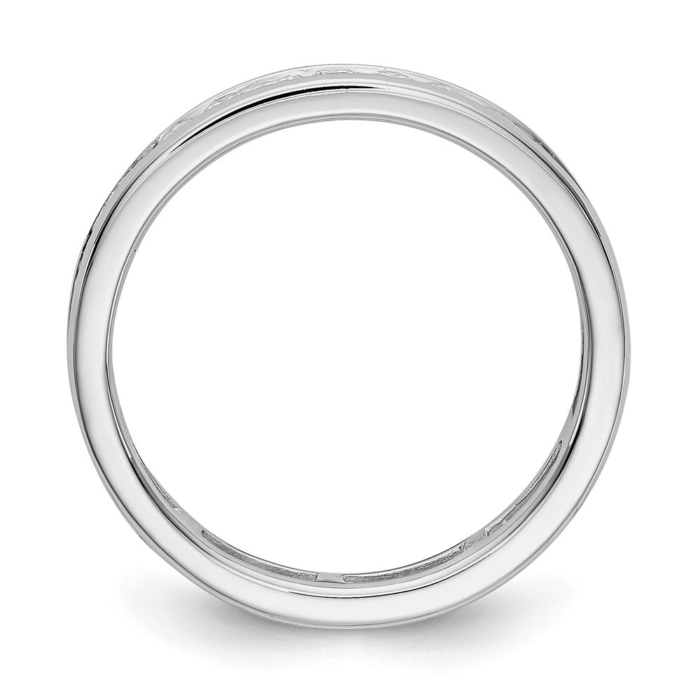14K White Gold Lab Grown VS/SI FGH Dia Polished 1ct Channel Set Eternity Ba