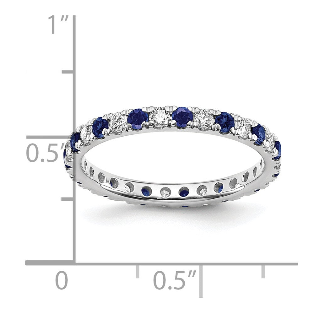 14K Gold White Gold Lab Grown Dia VS/SI FGH & Cr Blue Sapp Eternity Ban