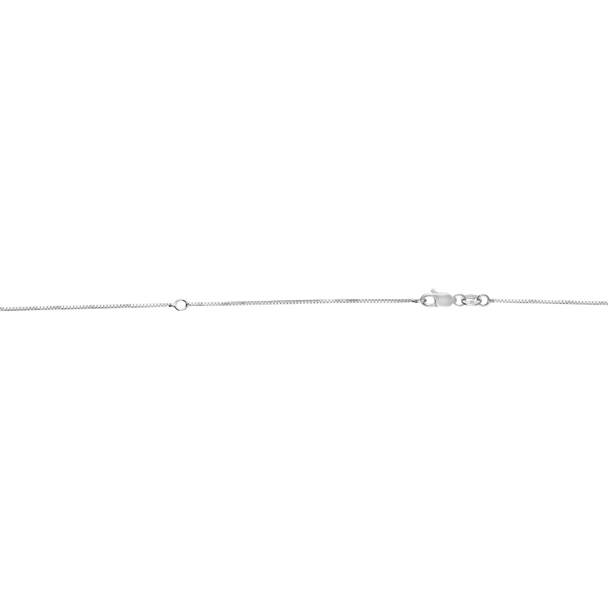 14K White Gold 0.7mm Extendable Box 18" Chain (Jump Ring at 16 inch) with Spring Ring