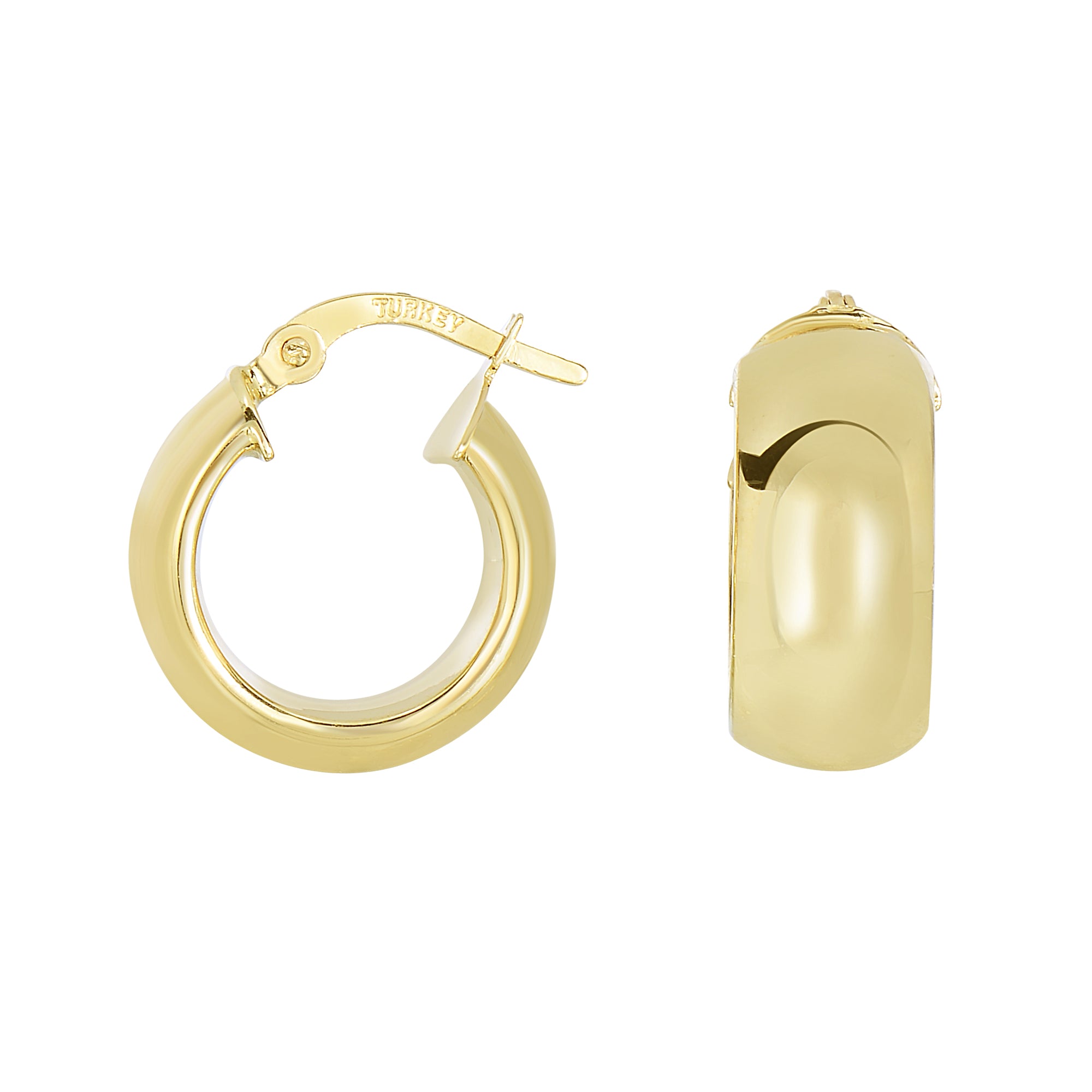 14K Yellow Gold Chunky Hoop Earring
