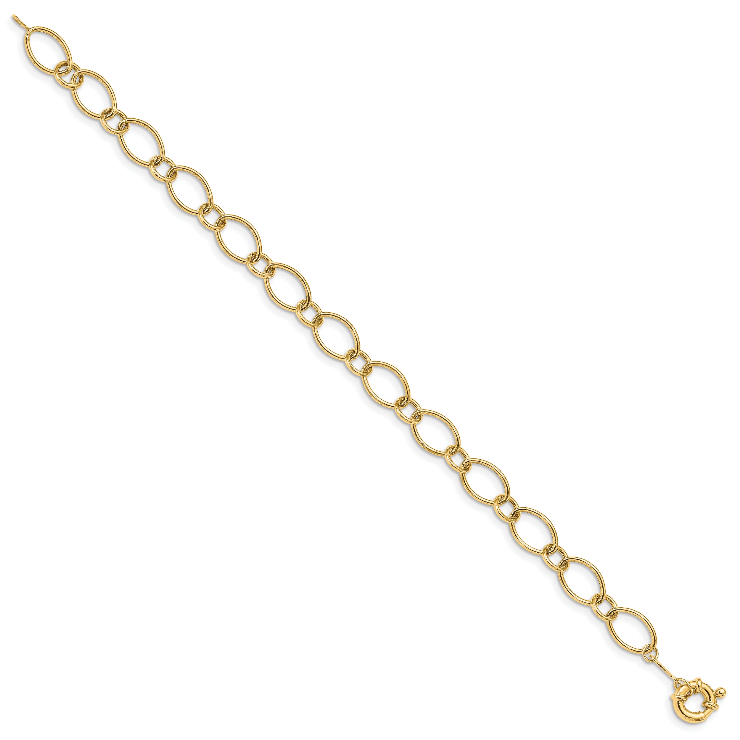 14k Oval and Circle Link 7.25 inch Bracelet
