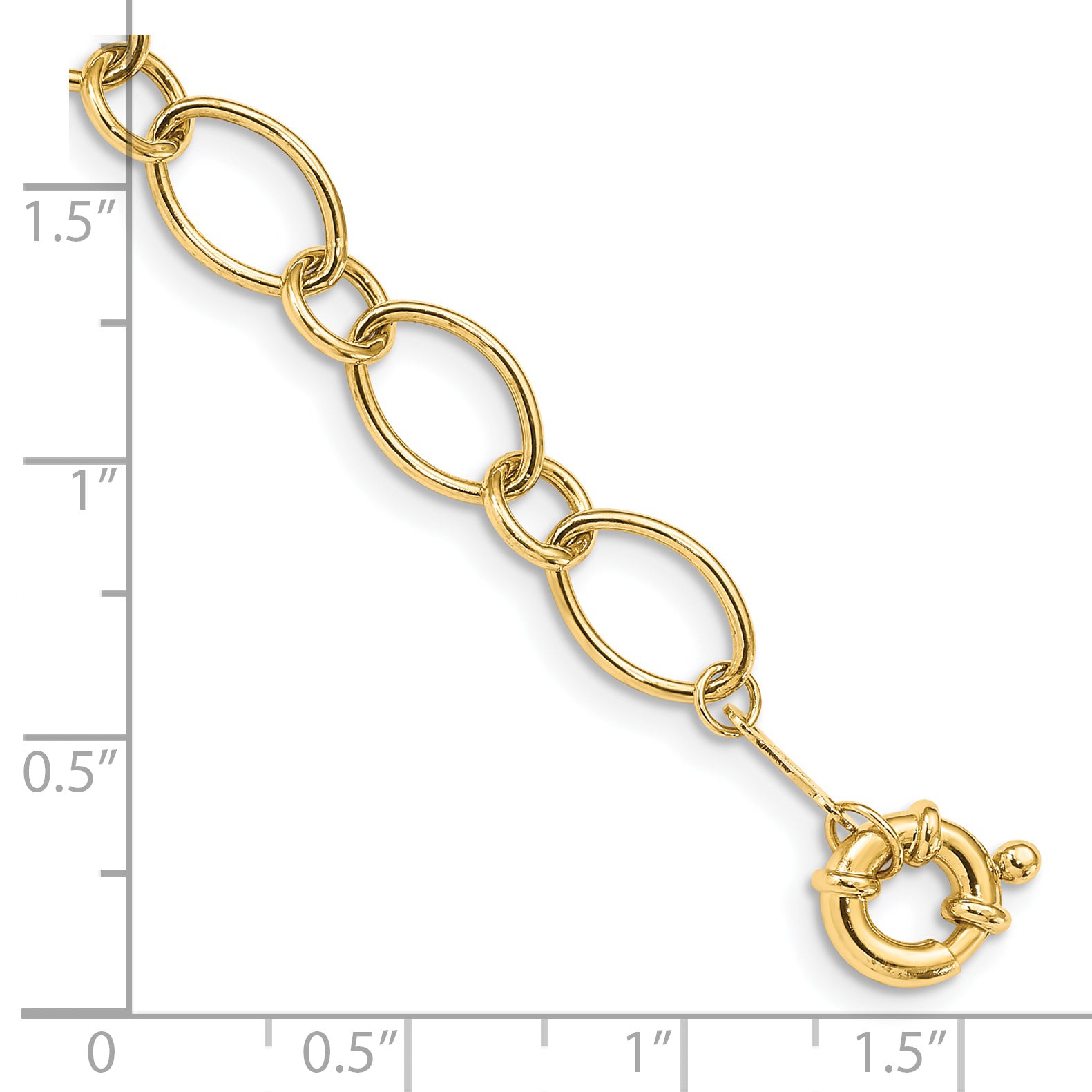 14k Oval and Circle Link 7.25 inch Bracelet