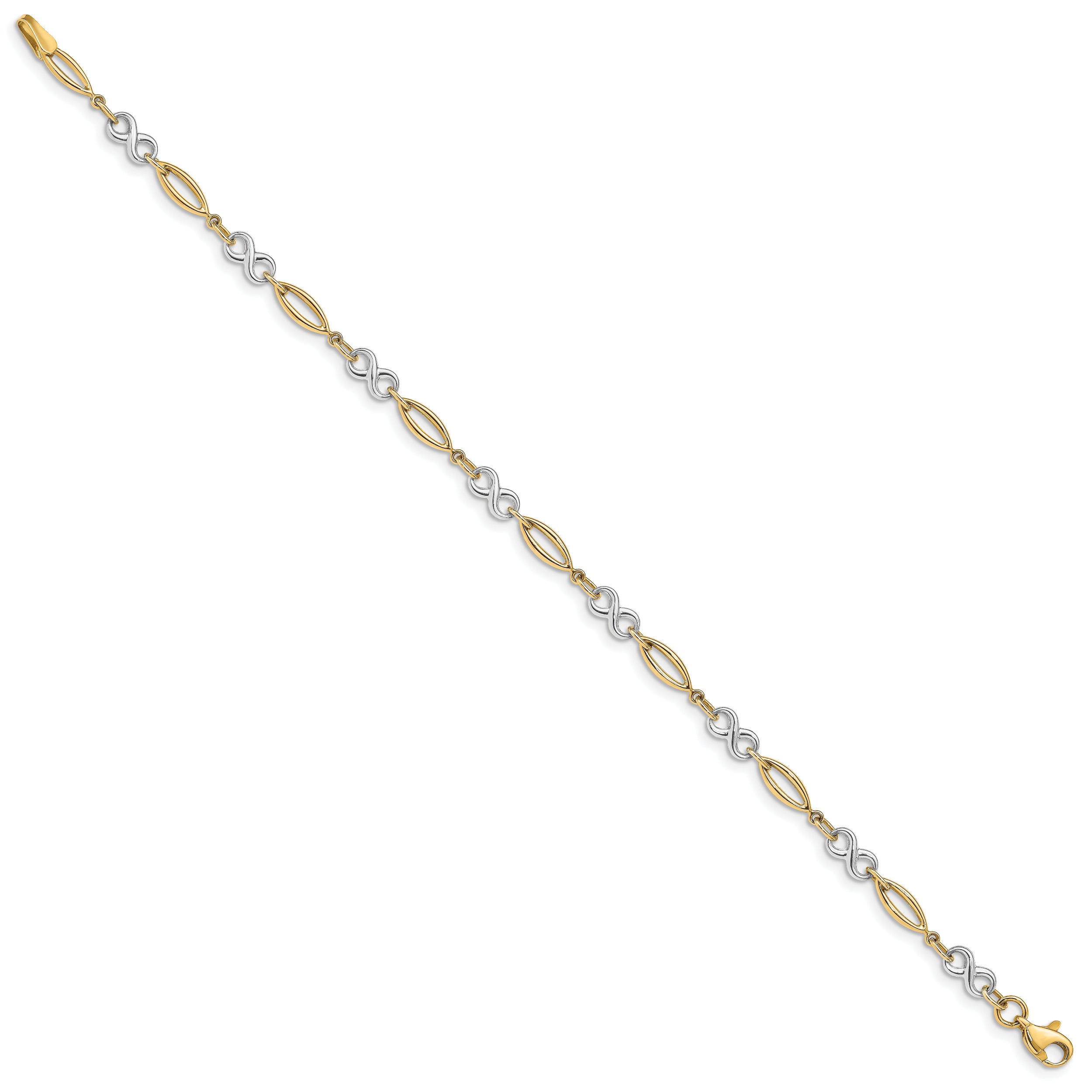 14K Two-Tone Polished Infinity Bracelet
