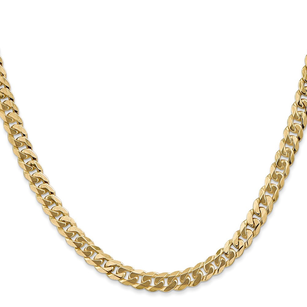 14K 20 inch 5.75mm Flat Beveled Curb with Lobster Clasp Chain