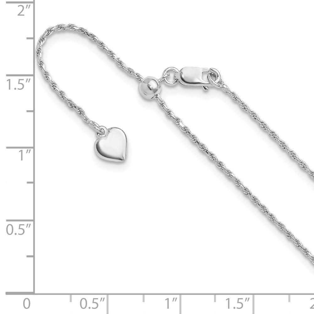 Sterling Silver Adjustable 1.2mm D/C Rope Chain