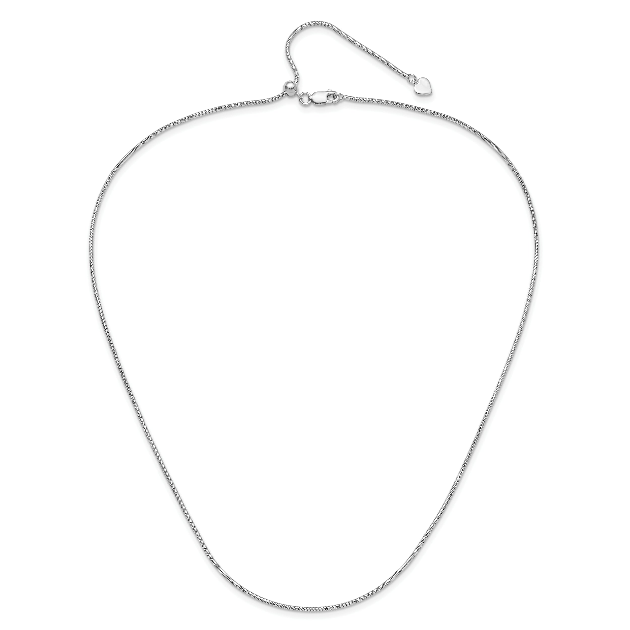 Sterling Silver RH-plated Adjustable 1.4mm Snake Chain