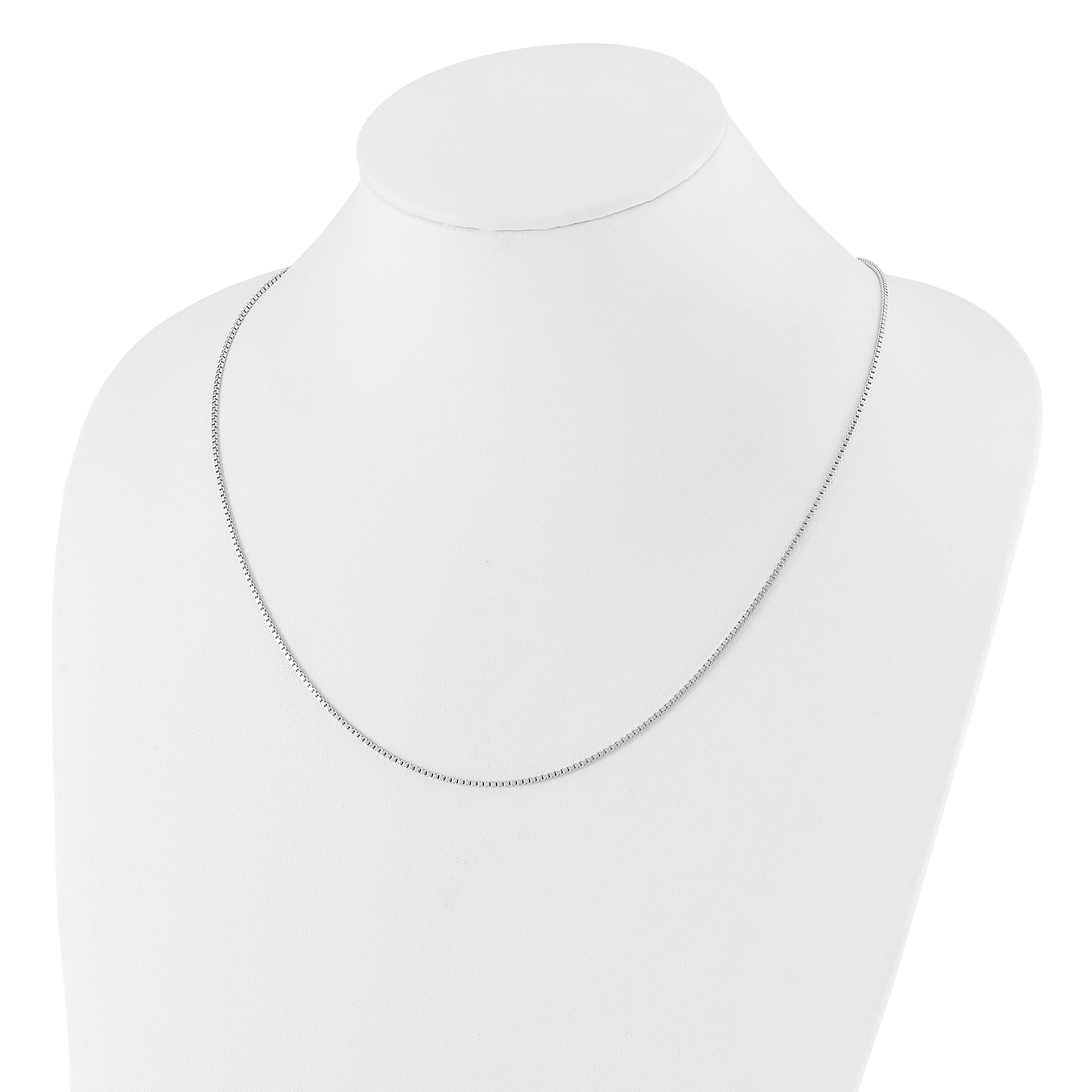 Sterling Silver RH-plated Adjustable 1.3mm Box Chain