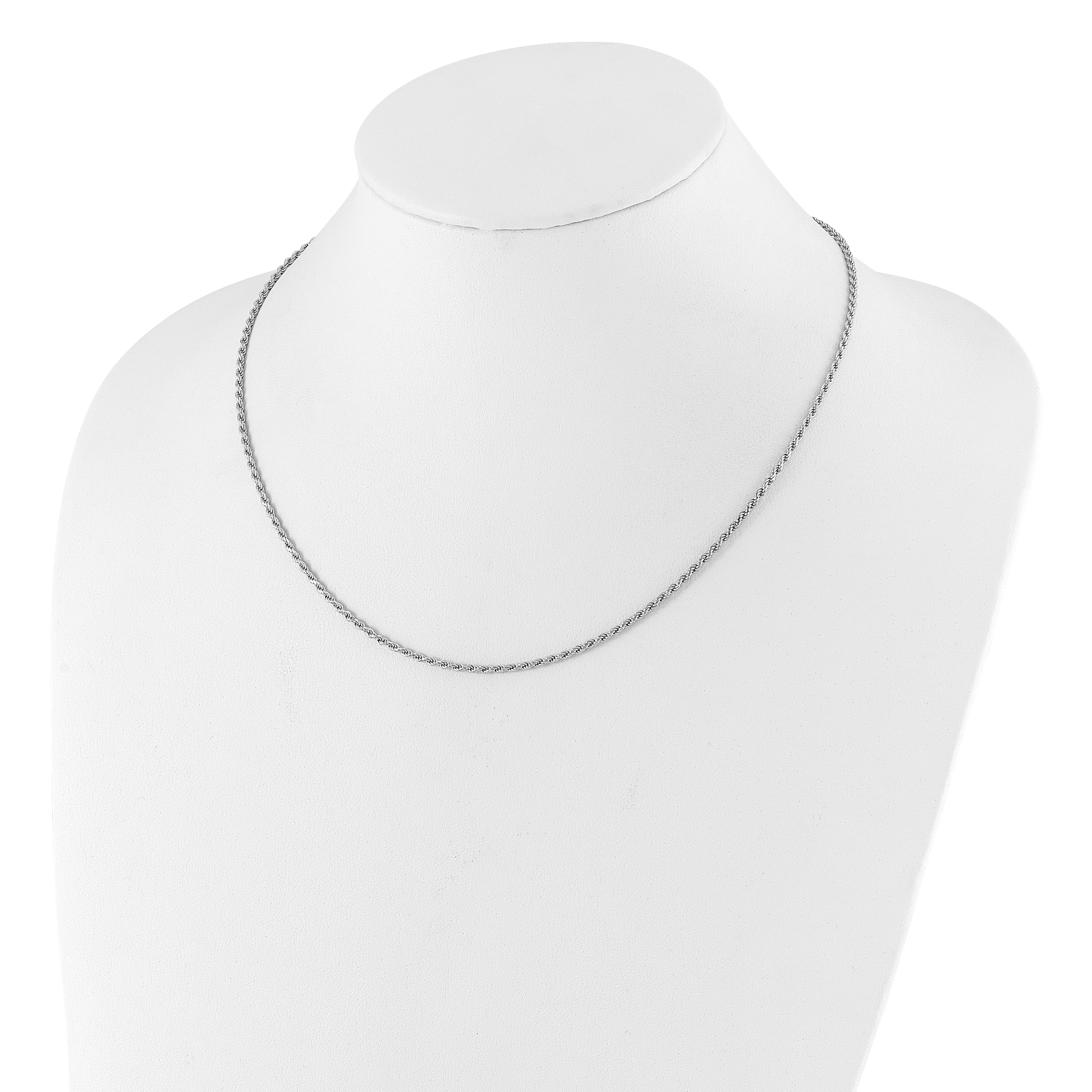 Sterling Silver RH-plated Adjustable 2mm D/C Rope Chain