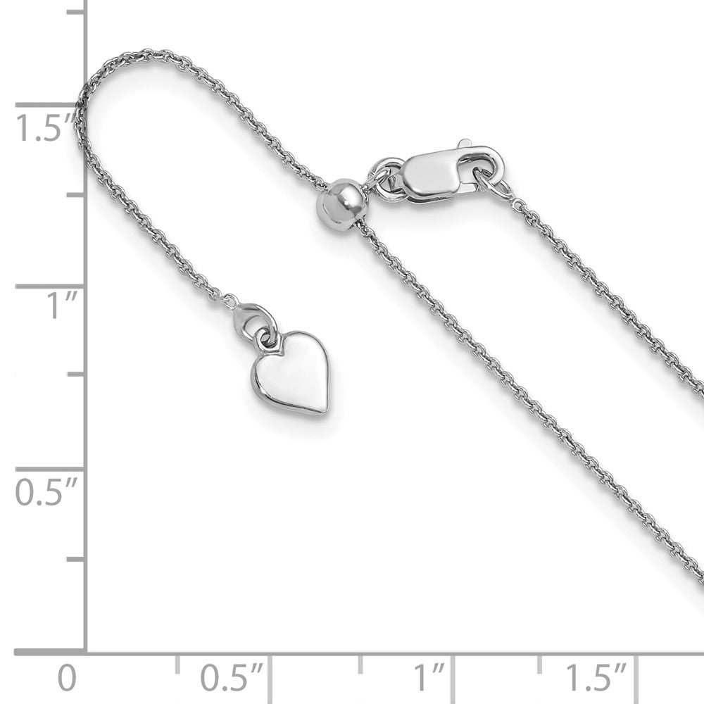 Sterling Silver Adjustable .95mm Rolo Chain