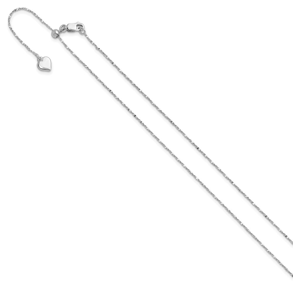 Sterling Silver Adjustable .95mm Singapore Chain