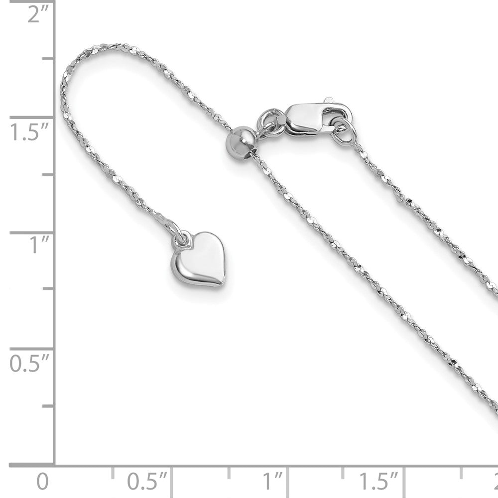 Sterling Silver Adjustable .95mm Singapore Chain