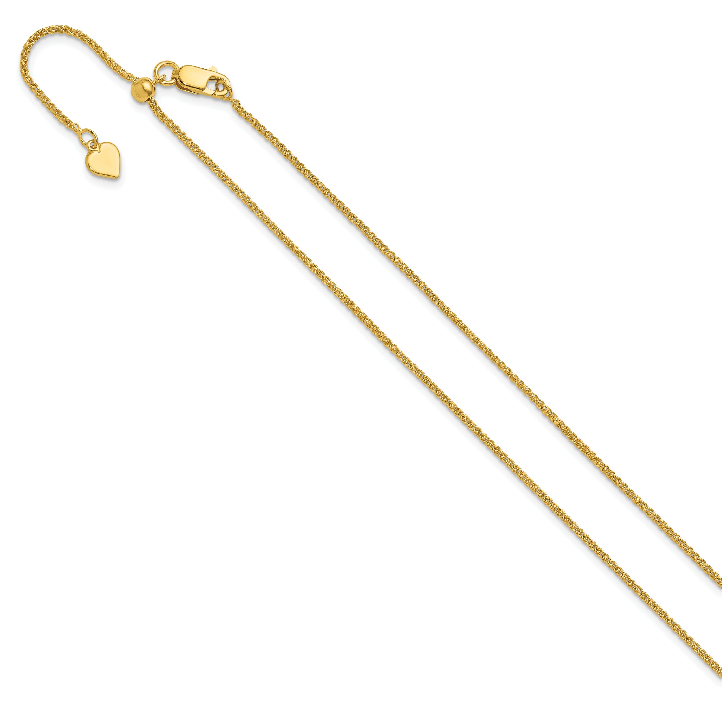 Sterling Silver Adjustable Gold-plated 1.3mm Spiga Chain