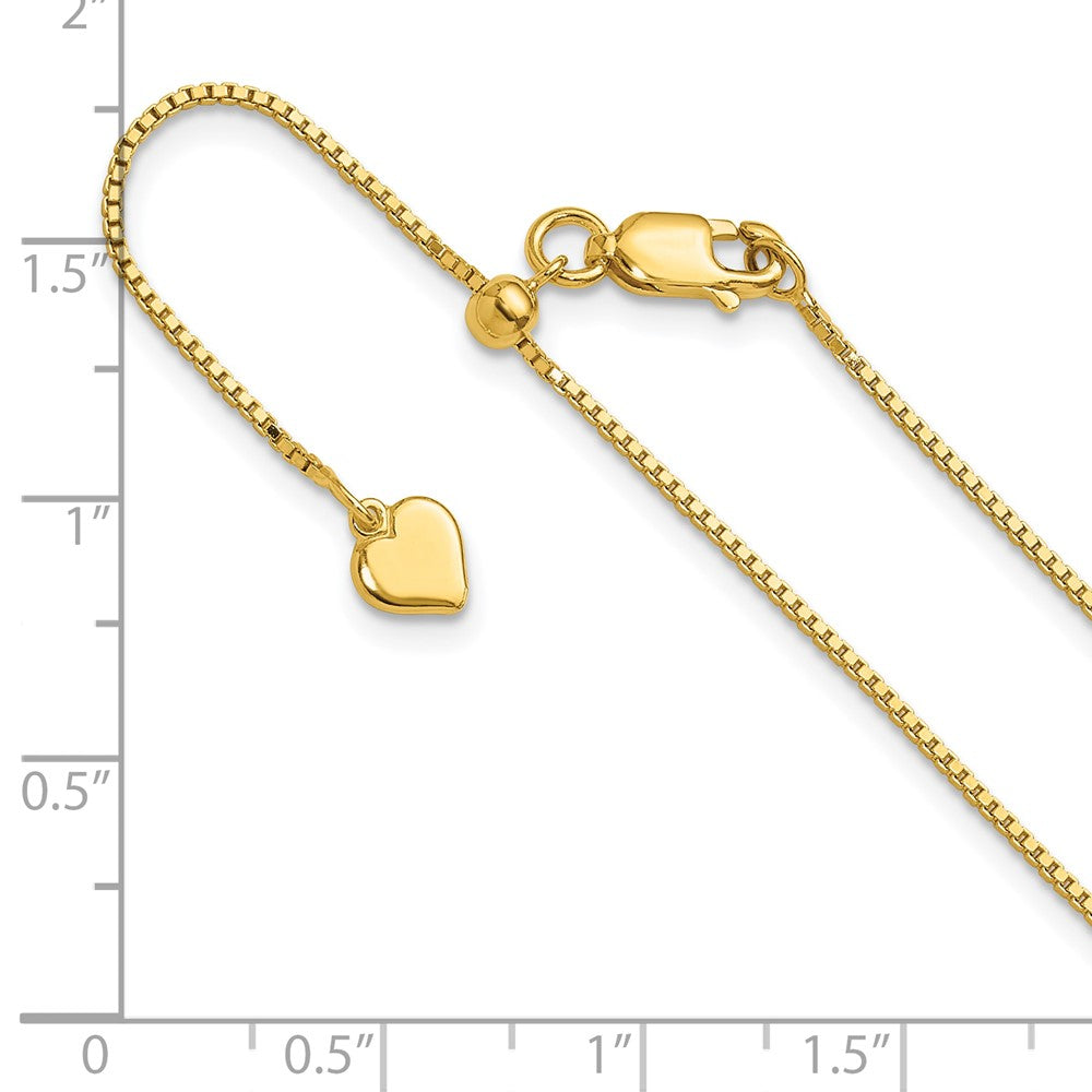 Sterling Silver Gold-plated Adjustable .95mm Box Chain