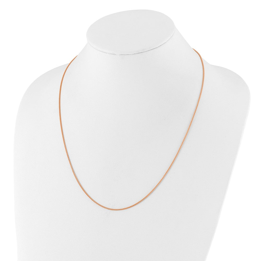 Sterling Silver Adjustable Rose Gold-plated 1.3mm Spiga Chain