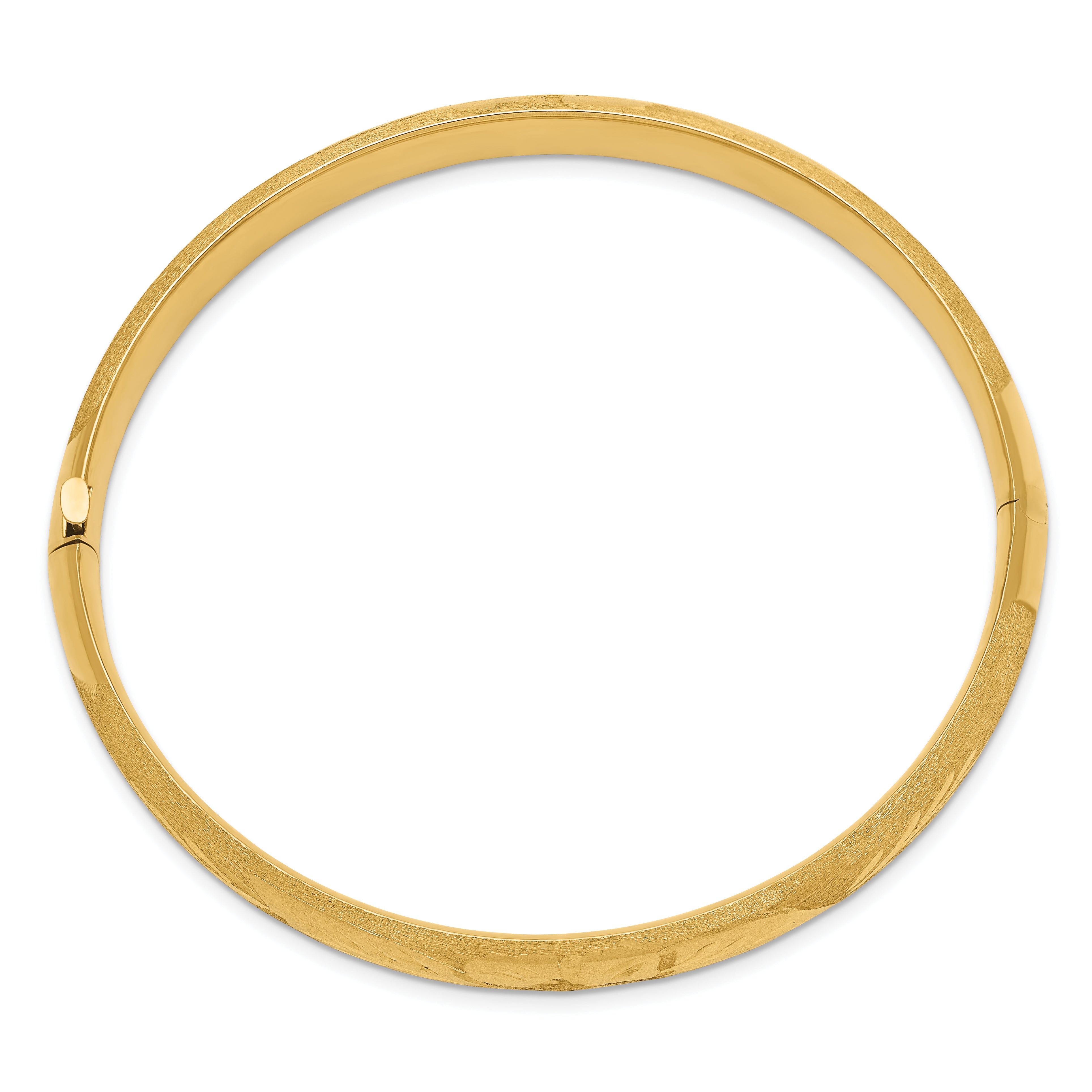 14k 5/16 Florentine Engraved 8.00mm Hinged Round Bangle Bracelet
