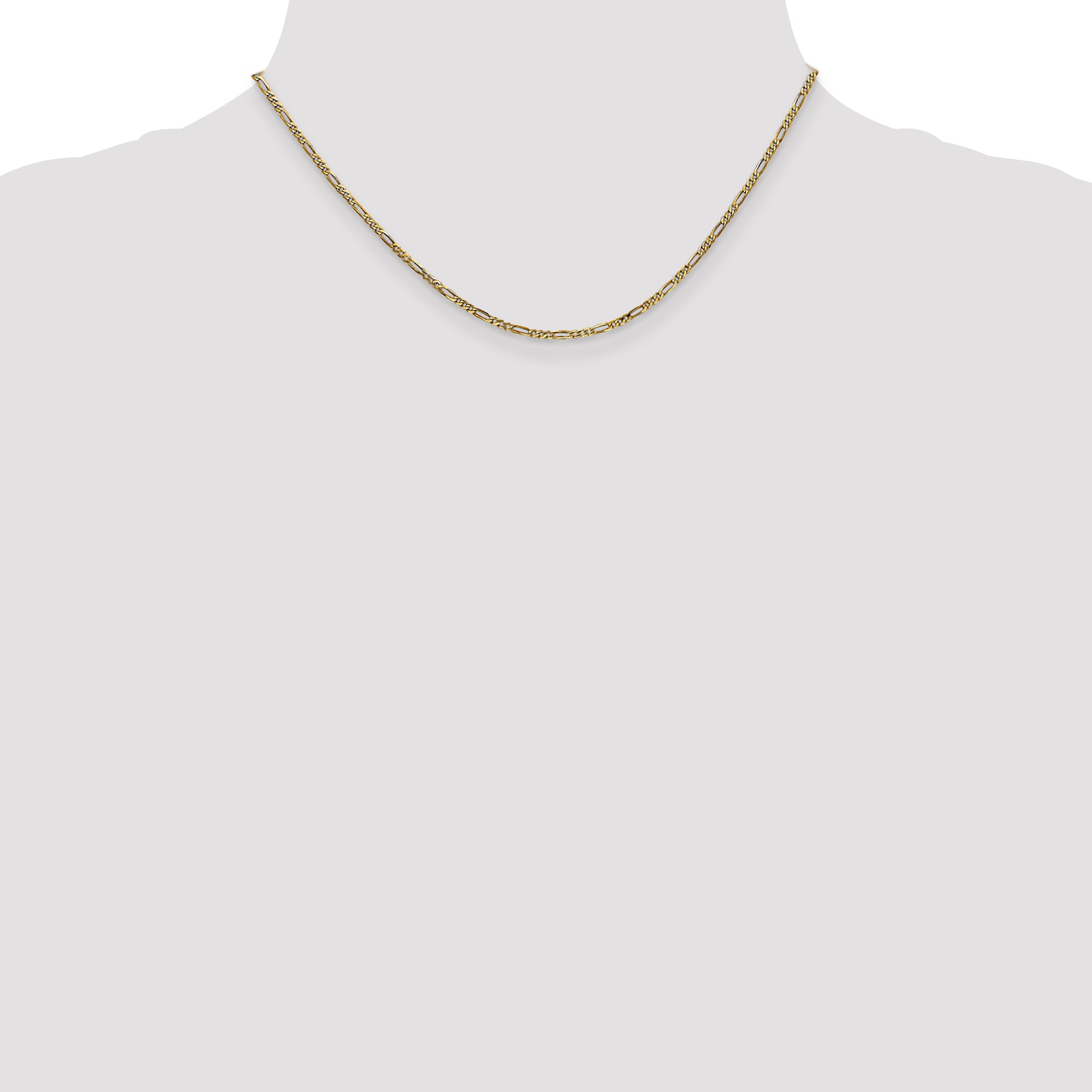 14K 16 Inch 1.8Mm Flat Figaro With Lobster Clasp Chain