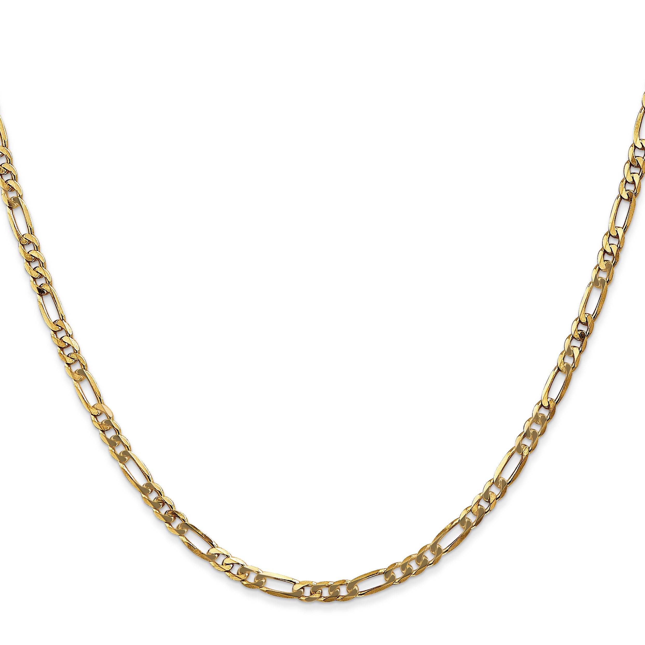 14K 22 Inch 3Mm Flat Figaro With Lobster Clasp Chain
