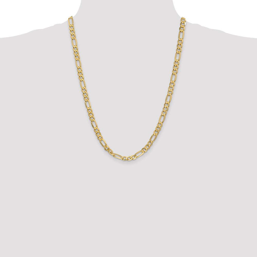 14K 24 inch 6.25mm Flat Figaro with Lobster Clasp Chain