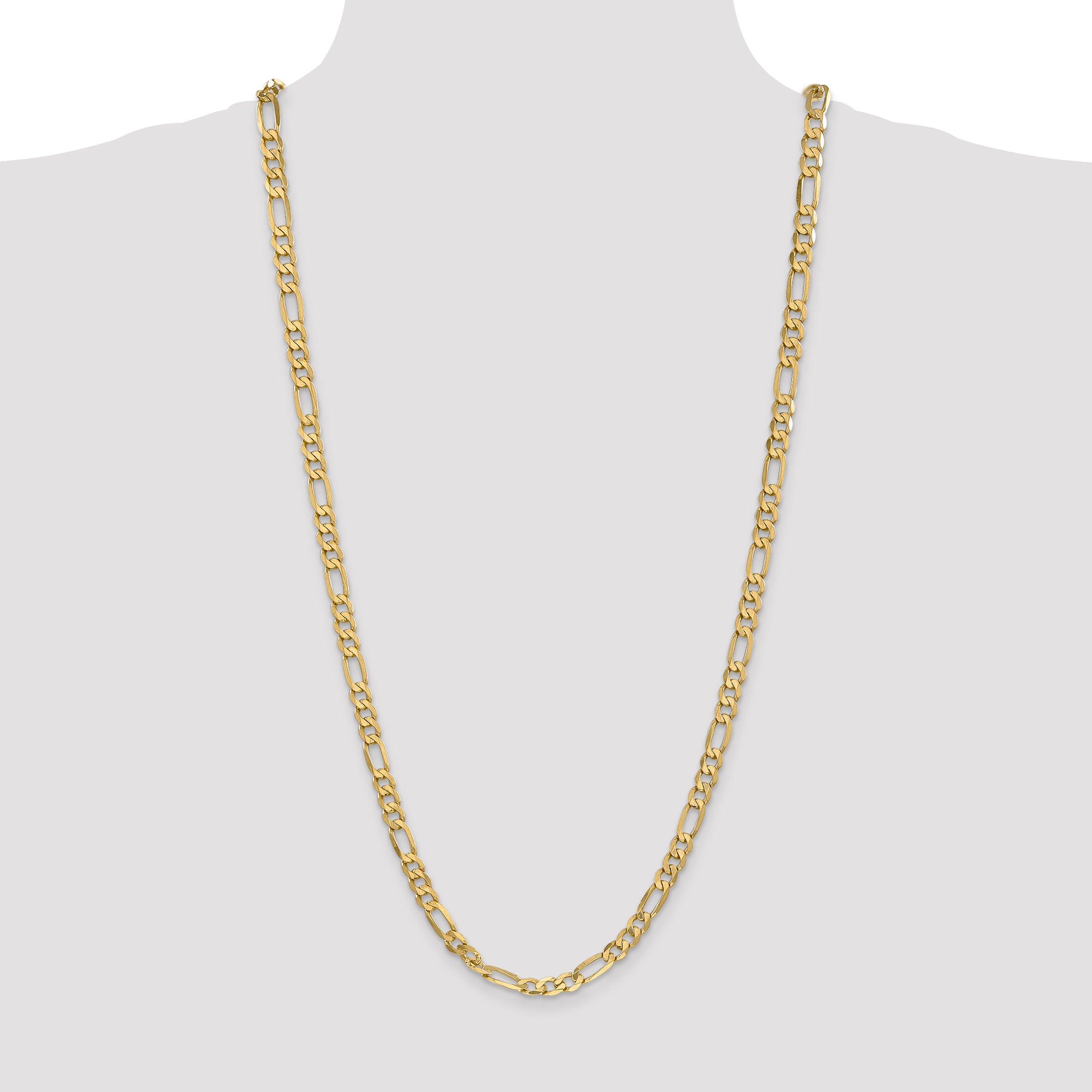 14K 9 inch 6.25mm Flat Figaro with Lobster Clasp Chain