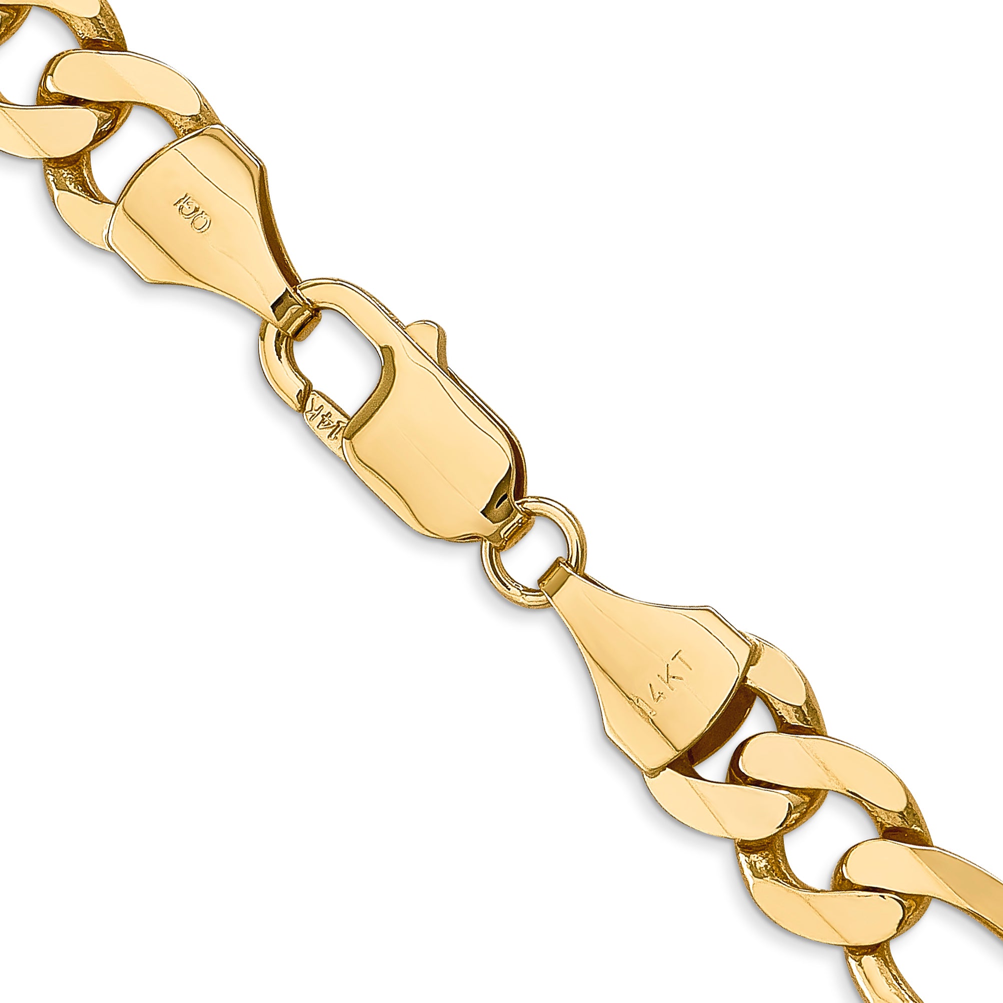 14K 22 Inch 8.75Mm Flat Figaro With Lobster Clasp Chain