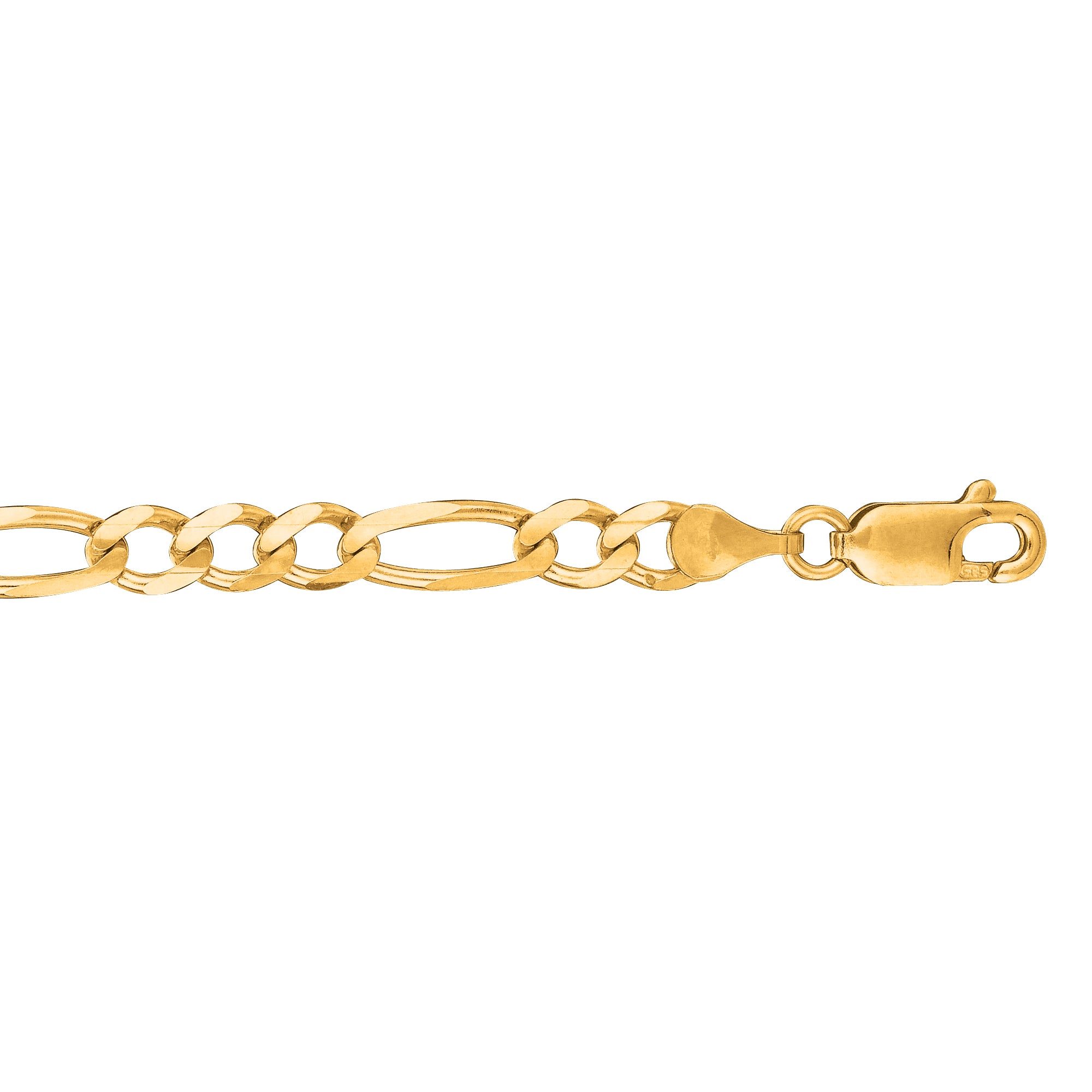 14K Yellow Gold 4.5mm Figaro 24" Chain with Lobster Lock