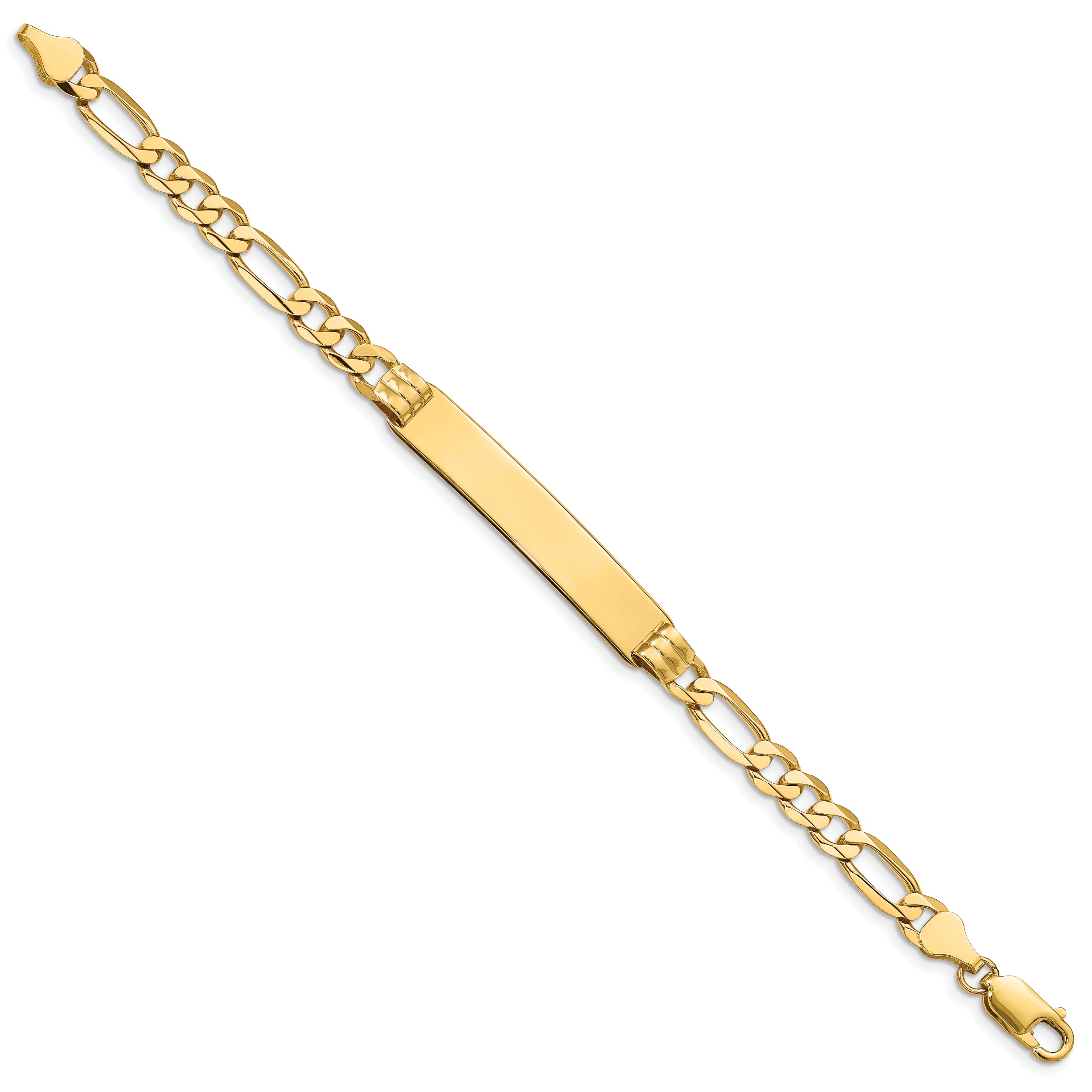 14K Figaro Id Bracelet