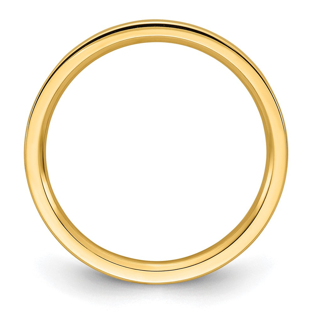 14k Yellow Gold 2mm Standard Weight Flat Comfort Fit Wedding Band Size 4.5