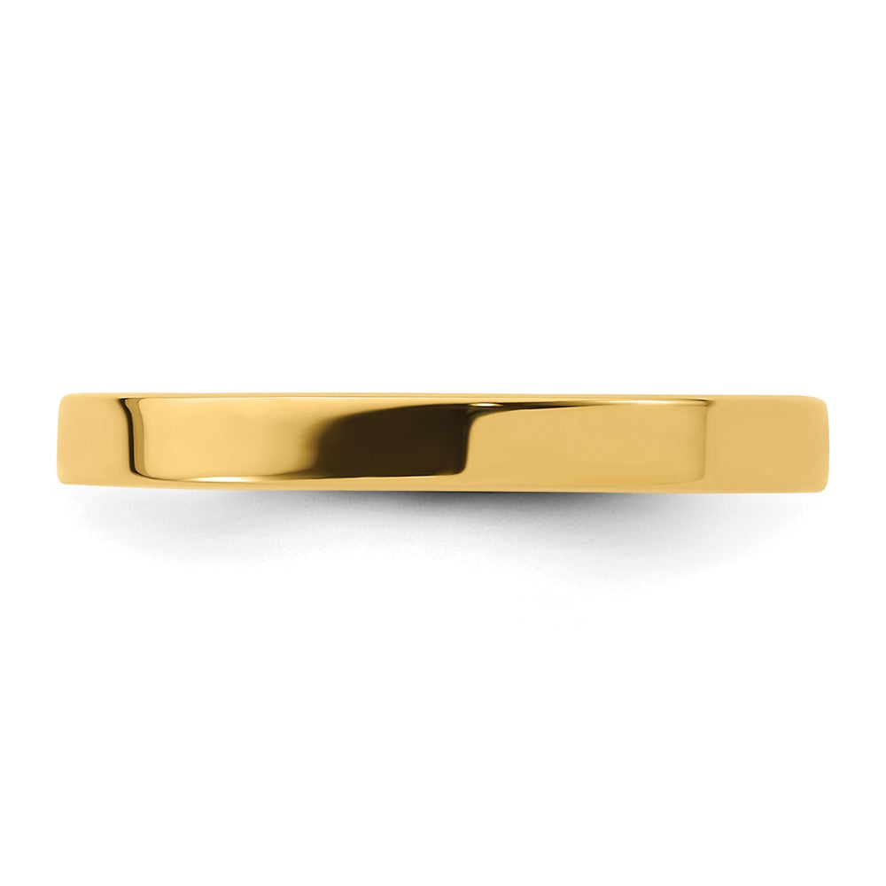 14k Yellow Gold 2.5mm Standard Weight Flat Comfort Fit Wedding Band Size 6.5